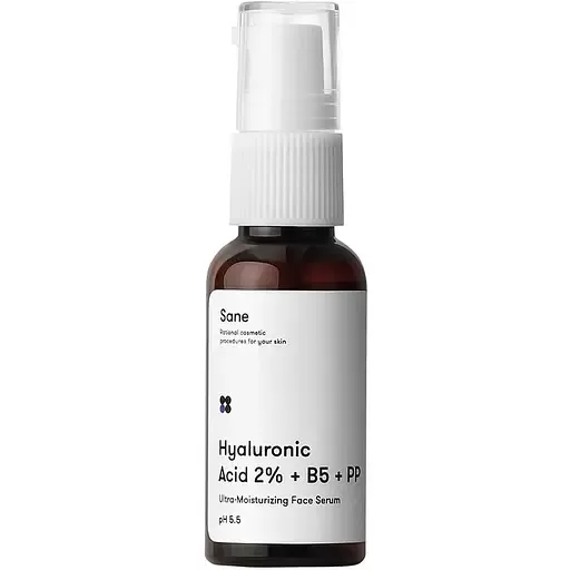 Сироватка для обличчя Sane Hyaluronic Acid 2% + B5 + PP, 30 мл