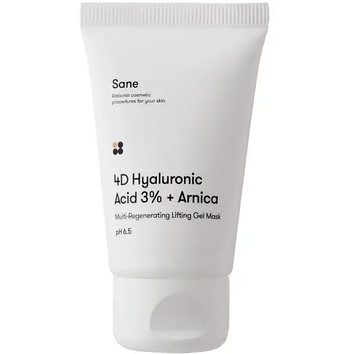 Ліфтинг-маска для обличчя Sane 4D Hyaluronic Acid 3% + Arnica миттєва мультирегенеруюча 40 мл