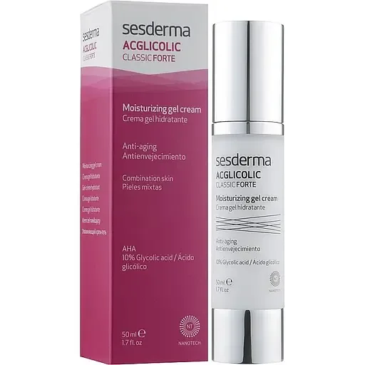 Крем-гель з 10% гліколевою кислотою Sesderma Laboratories Acglicolic Classic Forte Moisturizing Gel Cream 50 мл