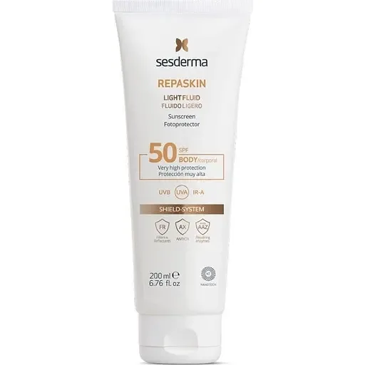 Сонцезахисний флюїд для тіла Sesderma Repaskin Light Fluid Body Sunscreen SPF 50, 200 мл
