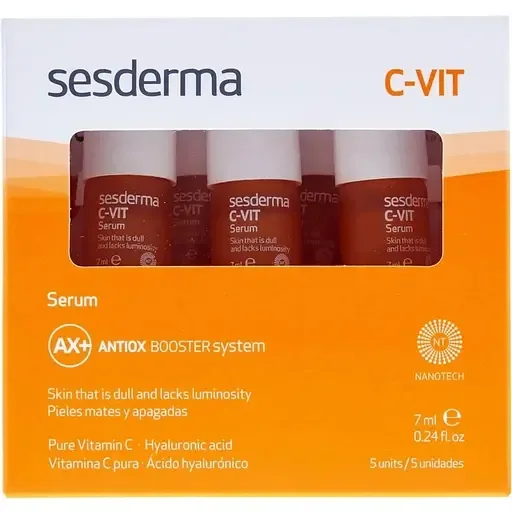 Двофазна сироватка Sesderma C-Vit Serum з вітаміном С та гіалуроновою кислотою, 5 шт.