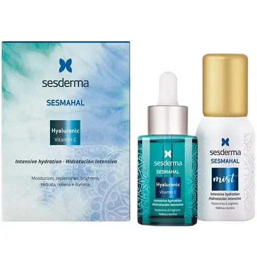 Набір для догляду за обличчям Sesderma Sesmahal Hyaluronic Vitamin C: гіалуронова сироватка 30 мл + ліпосомальний спрей 30 мл