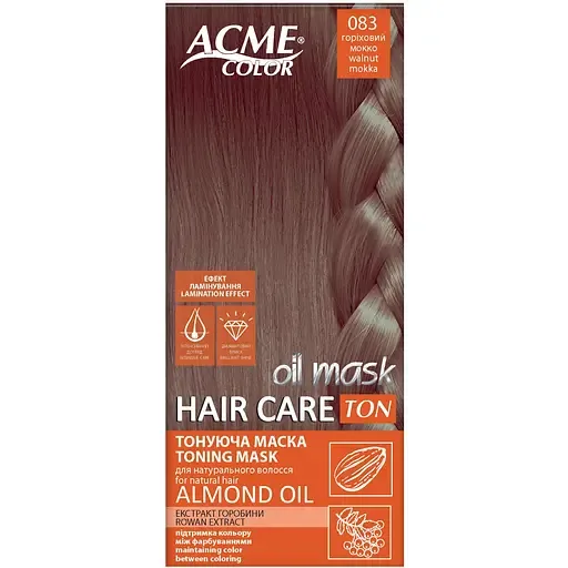 Тонуюча маска для волосся ACME-COLOR Hair Care TON oil mask № 083 Горіховий мокко