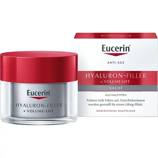 Нічний крем Eucerin Hyaluron-Filler+Volume-Lift з ліфтинг-ефектом для відновлення контуру обличчя, 50 мл