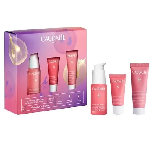 Набір Caudalie Vinosource Hydra: сироватка 30 мл + маска для обличчя 15 мл + крем 15 мл