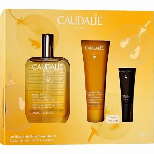 Набір Caudalie Soleil Des Vignes: олія-еліксир 100 мл + гель для душу 50 мл + крем для зони навколо очей Premier Cru 5 мл