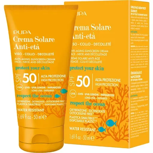Антивіковий сонцезахисний крем Pupa Anti-Aging Sunscreen Cream High Protection SPF 50, 50 мл (1067473)