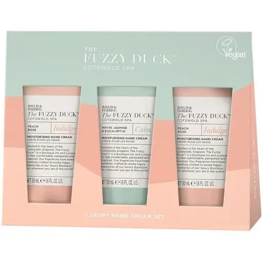 Набір Baylis & Harding The Fuzzy Duck Cotswold Spa: Гель для душу Calm жасмин та евкаліпт 100 мл + Крем для рук Indulge персикова троянда 50 мл
