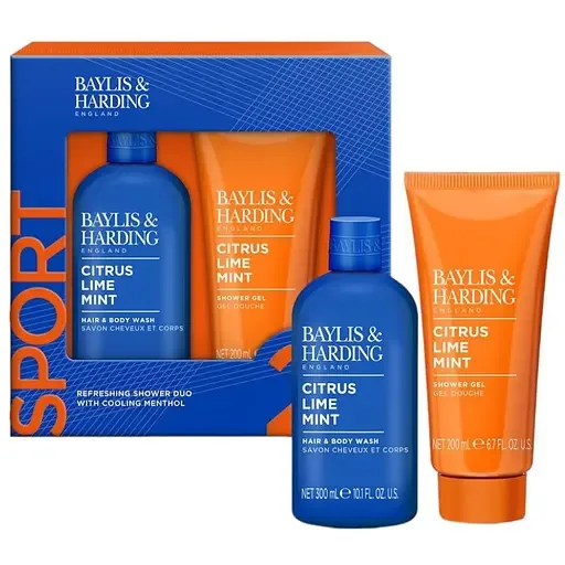 Набір Baylis & Harding Sport 27 Citrus Lime & Mint: Шампунь-гель для душу 300 мл + Гель для душу 200 мл