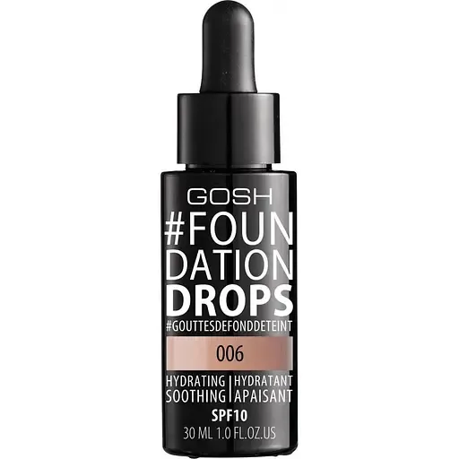 Тональна основа Gosh Foundation Drops SPF10 відтінок 006 (Tawny) 30 мл