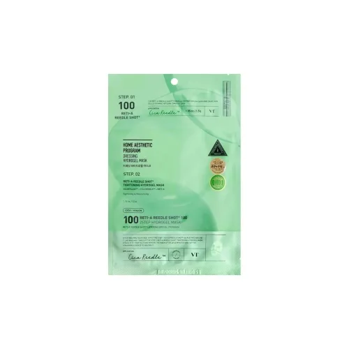 Гідрогелева маска з мікроголками та ретинолом 1.5 мл + 33 мл VT Cosmetics reti-a reedle shot 100 2 step hydrogel mask