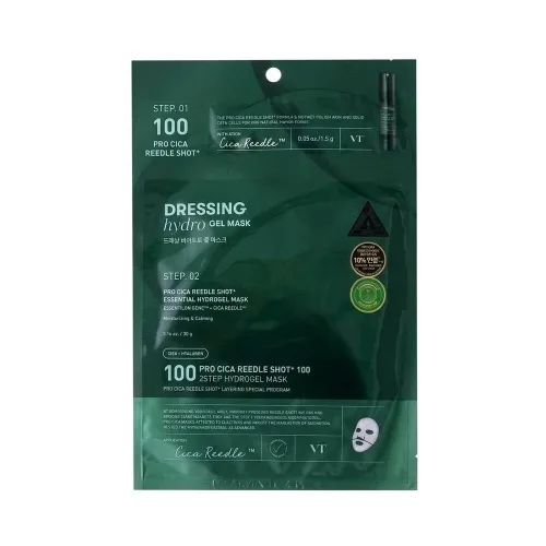 2-етапна гідрогелева маска 1.5 мл + 33 мл Vt cosmetics pro cica reedle shot 100 2-step hydrogel mask