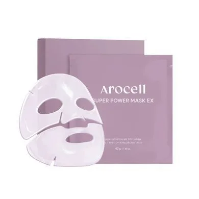 Arocell Super Power Mask EX – гідрогелева маска з колагеном та 10 видами гіалуронової кислоти (4 шт., набір) (УЦІНКА: термін придатності до 21.01.2027)