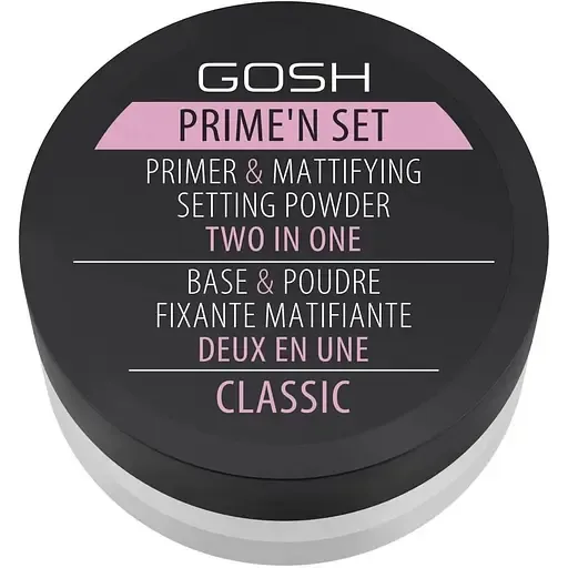 Основа під макіяж пудрова Gosh Prime'n Set Primer & Mattifying Setting Powder 2 in 1 розсипчаста, 001 Classic, 7 г
