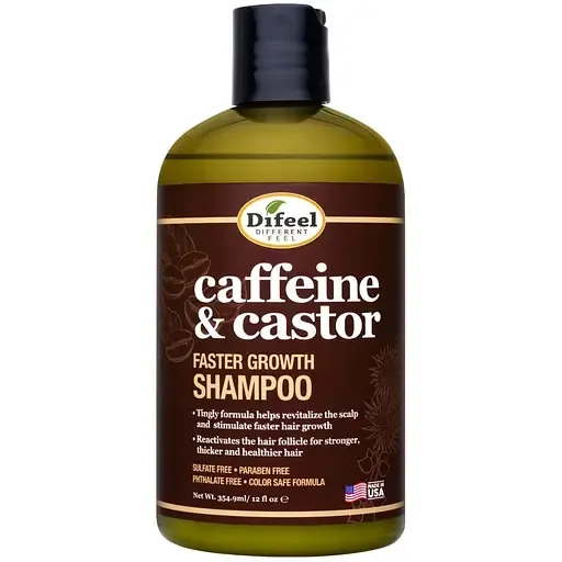 Шампунь для волосся Difeel Caffeine and Castor Shampoo for Faster Hair Growth 355 мл