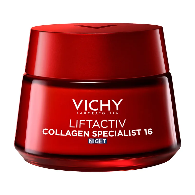 Нічний антивіковий крем-догляд Vichy Liftactiv Collagen Specialist Night Cream з ефектом корекції зморшок надання пружності та відновлення сяйва 50 мл (MB275500)