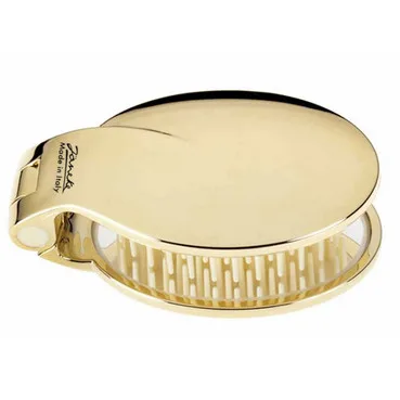 Гребінець черепашка золотиста з дзеркалом Janeke Folding Hair-Brush With Mirror