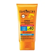 Крем Біокон Високий захист для безпечного засмаги водостійкий SPF40 160мл
