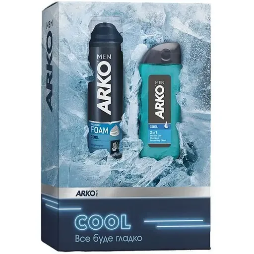 Подарунковий набір Arko Men Cool: Піна для гоління 200 мл + Гель для душу 260 мл