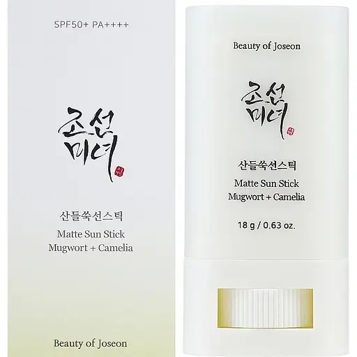 Матуючий сонцезахисний стік - Beauty Of Joseon Matte Sun Stick: Mugwort + Camelia SPF 50+ PA++++, 18 г