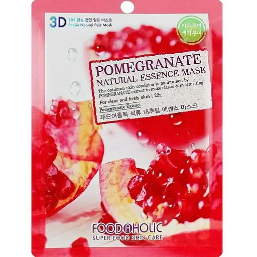 Тканинна 3D-маска для обличчя Food A Holic Natural Essence Mask Pomegranate Гранат 23 г