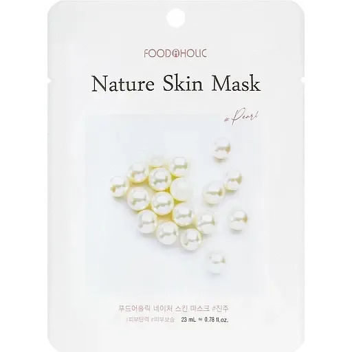 Тканинна маска для обличчя Food A Holic Nature Skin Mask Pearl з пудрою перлин 23 мл