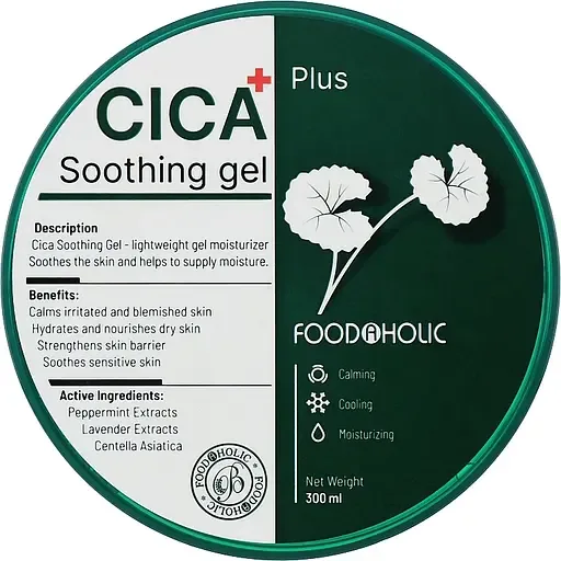 Заспокійливий гель для обличчя і тіла Food A Holic Cica Plus Soothing Gel, з центеллою, 300 мл
