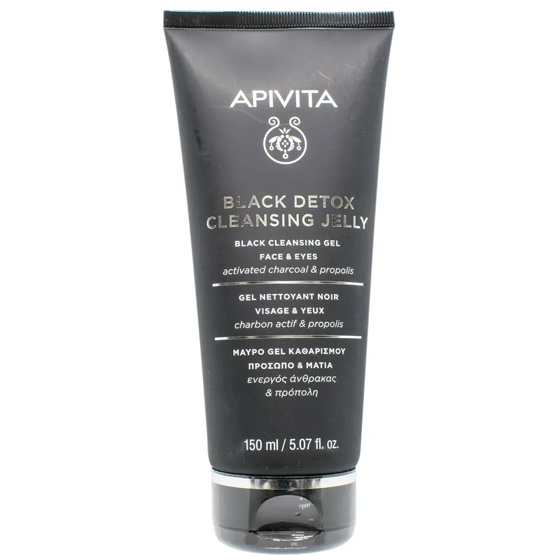 Гель Apivita (Апівіта) Cleansing Чорний для очищення обличчя і очей 150 мл