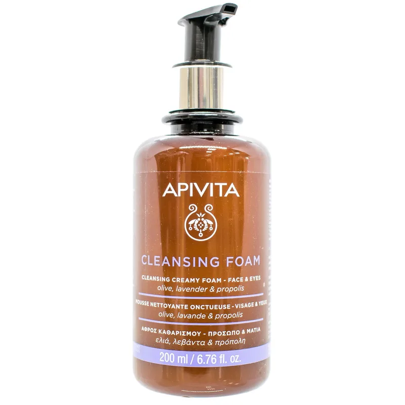 Пінка Apivita (Апівіта) Cleansing для очищення обличчя/очей з оливою і лавандою 200 мл