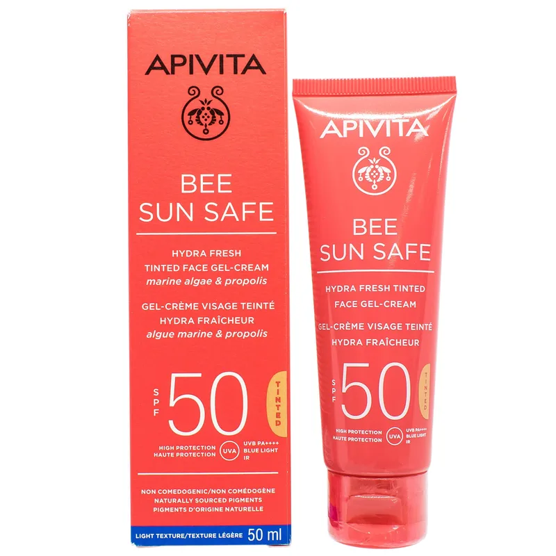 Гель-крем Apivita (Апівіта) Bee Sun Safe для обличчя сонцезахисний з відтінком SPF50 50 мл