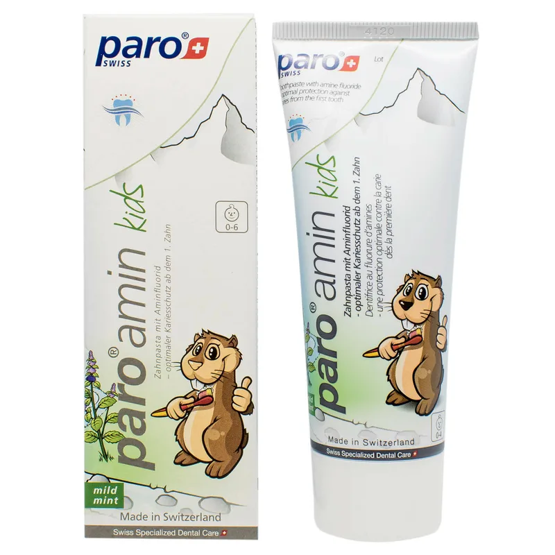 Зубна паста для дітей PARO (Паро) Amin Kids на основі амінофторида 500 ppm 75 мл