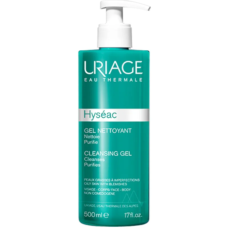 Гель для обличчя Uriage Hyseac Очищуючий м'який для комбінованої та жирної шкіри 500 мл