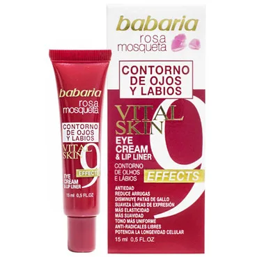 Крем для контуру очей і губ з шипшиною Babaria Vital Skin Eye And Lip Cream With Rosehip Oil