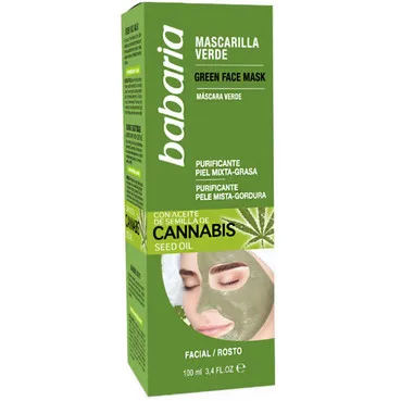 Очищаюча маска для обличчя Babaria Green Face Mask With Cannabis Seed Oil