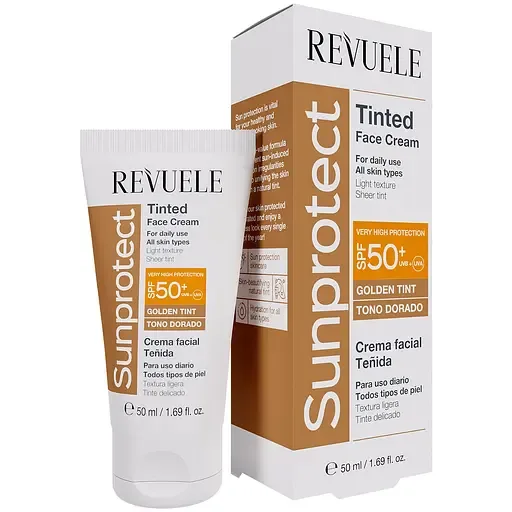 Тонуючий крем для обличчя Revuele Sunprotect відтінок Золотистий з SPF 50, 50 мл