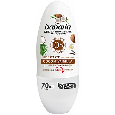 Дезодорант роликовий кокос та ваніль Babaria Antiperspirant Deodorant With Moisturising Coconut And Vanilla