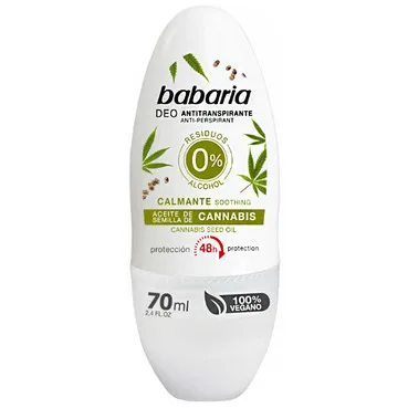Дезодорант роликовий з олією канабісу Babaria Antiperspirant Deodorant With Soothing Cannabis Seed Oil