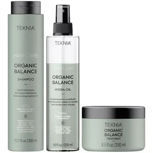 Подарунковий набір для догляду за волоссям Lakme Teknia Organic Balance: шампунь 300 мл + маска 250 мл + олія 200 мл