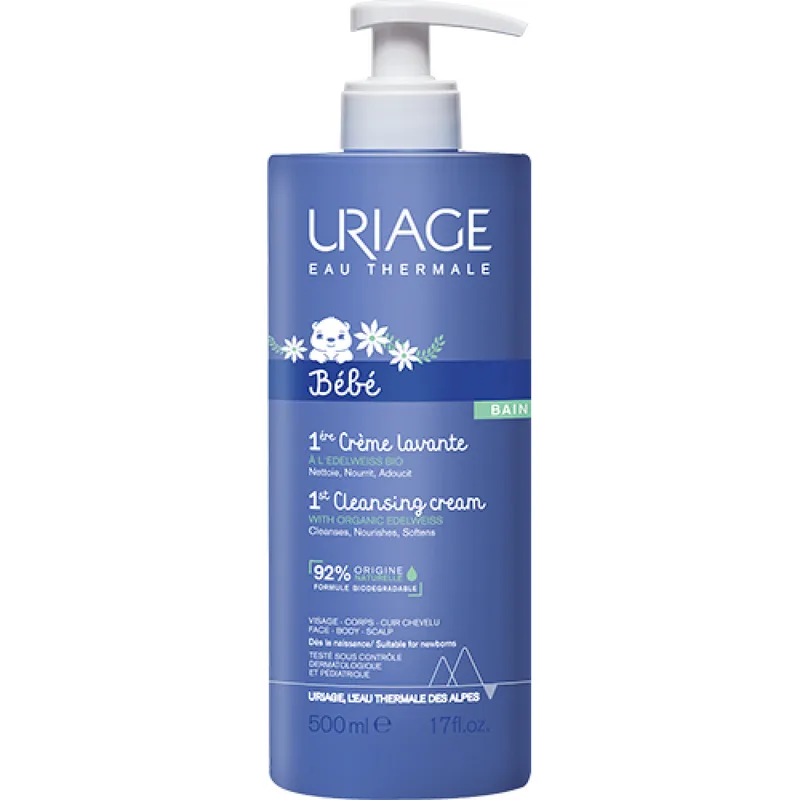 Крем для купання URIAGE (Урьяж) Bebe перший очищуючий для дітей та немовлят живильний 500 мл