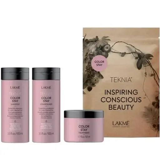 Дорожній набір Lakme Color Stay Travel Pack для фарбованого волосся: шампунь 100 мл + кондиціонер 100 мл + маска 50 мл