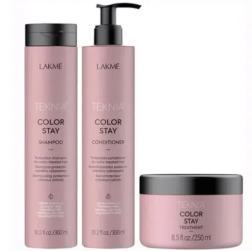 Подарунковий набір Lakme Color Stay Travel Pack для фарбованого волосся: шампунь 300 мл + кондиціонер 300 мл + маска 250 мл