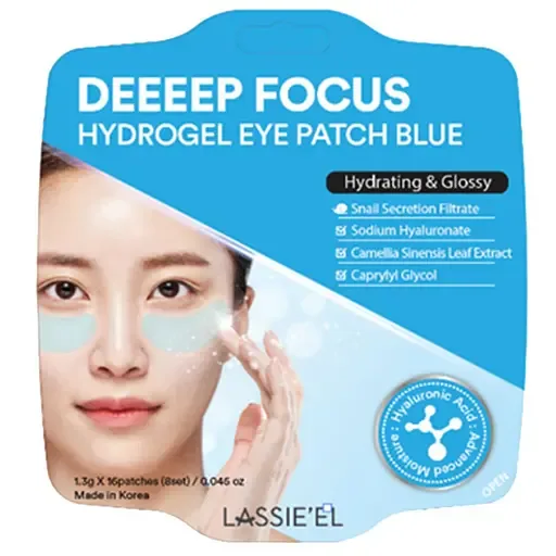 Патчі для контуру очей Lassie'el Deeeep Focus Hydrogel Eye Patch Blue, 16 шт. х 1.3 г