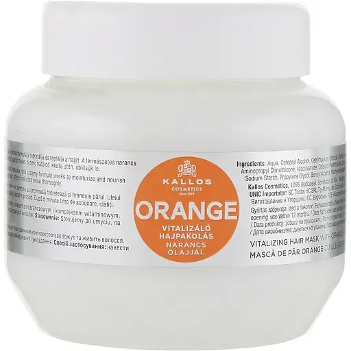 Зміцнююча маска для волосся Kallos Cosmetics Orange Hair Mask з олією апельсина 275 мл