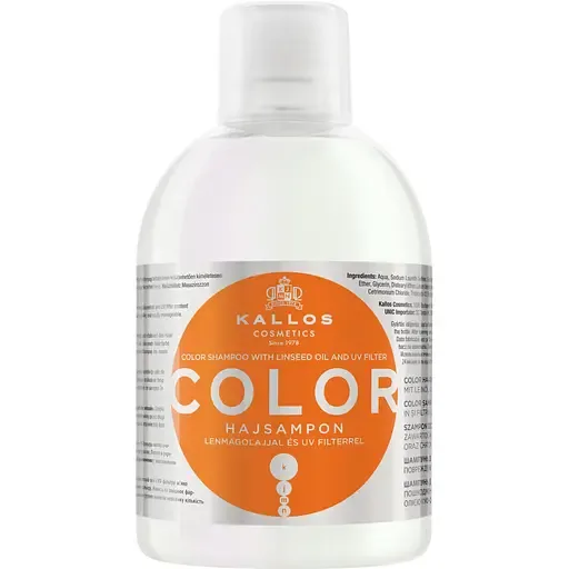 Шампунь для фарбованого і сухого волосся Kallos Color Shampoo With Linseed Oil 1 л