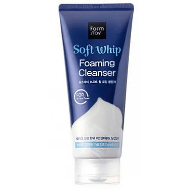 Повітряна очищююча пінка з гіалуроновою кислотою і колагеном FarmStay Soft Whip Foaming Cleanser