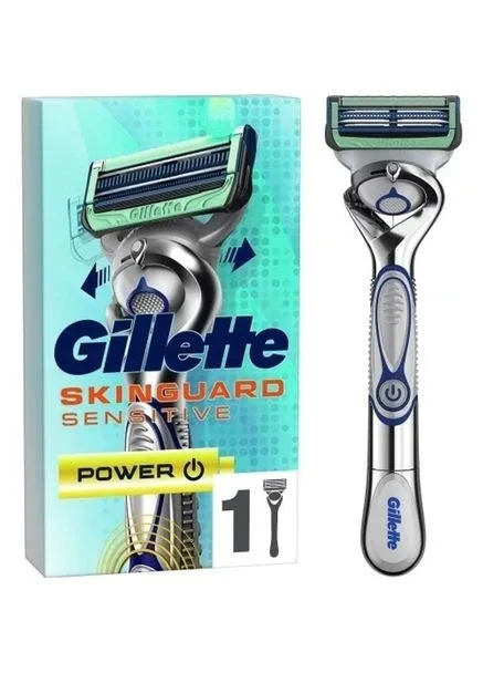 Станок для гоління чоловічий (Бритва) Gillette Skinguard POWER Sensitive Flexball з 1 змінним картриджем підходить під ProGlide Power