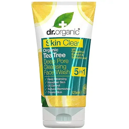 Глибоко очищаючий гель для вмивання 5 в 1 Dr. Organic Skin Clear 5 in 1 Deep Pore Cleansing Face Wash 125 мл