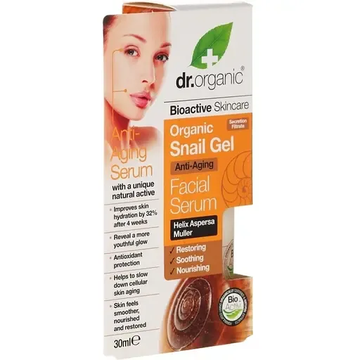 Сироватка для обличчя з екстрактом секрету равлика Dr. Organic Bioactive Skincare Snail Gel Facial Serum 30 мл