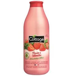 Гель для ванни та душу зволожуючий "Полуниця і м'ята" Cottage Strawberry & Mint Moisturizing Shower Gel And Bath Milk