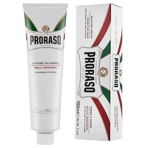 Крем для гоління з екстрактом зеленого чаю для чутливої шкіри Proraso Shaving soap in a tube Sensitive Skin 150ml